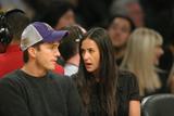 Demi Moore and Ashton Kutcher at the Los Angeles Lakers game