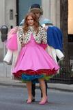 Isla Fisher on the film set for 'Confessions of a Shopaholic' in New York City