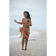 Tollywood Actress Sanjana Hot Wet Bikini Photos at beach