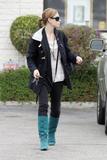 Jessica Biel out and about in aqua boots